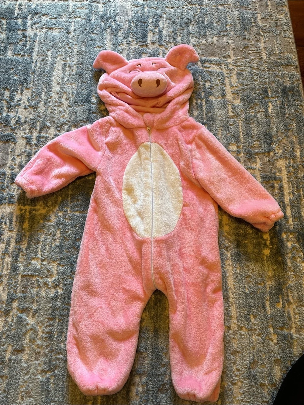 Pink Pig Hooded Fleece One-Piece for Kids could also be used as costume